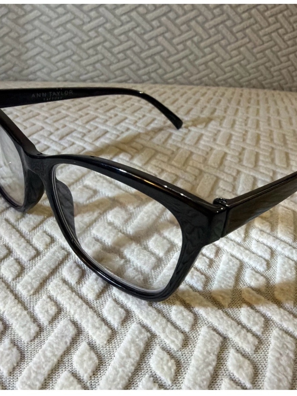 Ann Taylor Black Gloss Acetate Women's Square Glasses